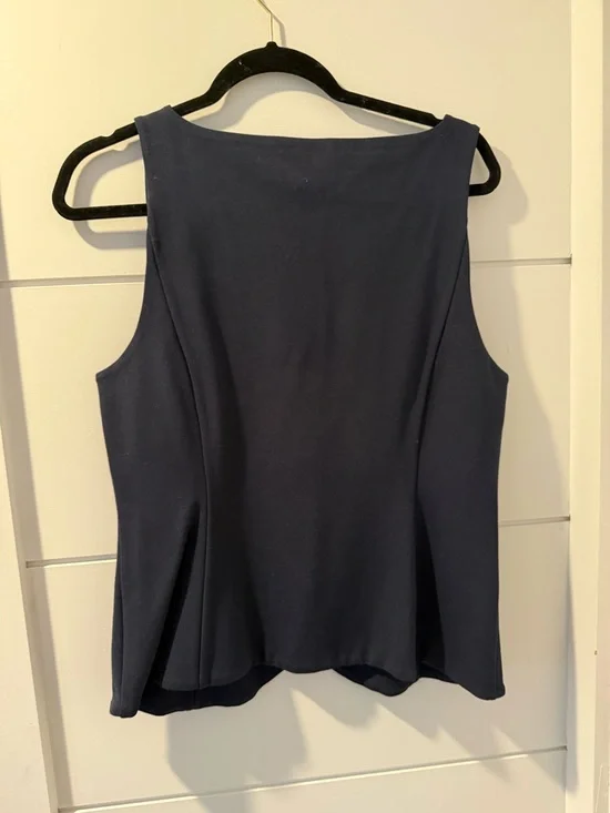 Wilfred Navy Sleeveless Button-Front Shell - Picture 2 of 4